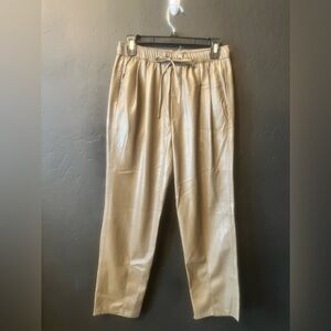 Zara women leather pants Size: XS color: olive green